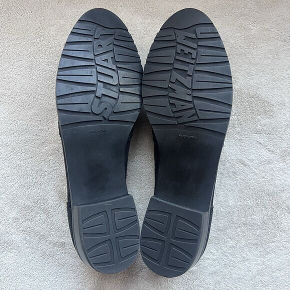 Stuart Weitzman Guything Black Suede Tassel Flat Loafer Shoes Women 7.5 Preppy - Picture 14 of 15